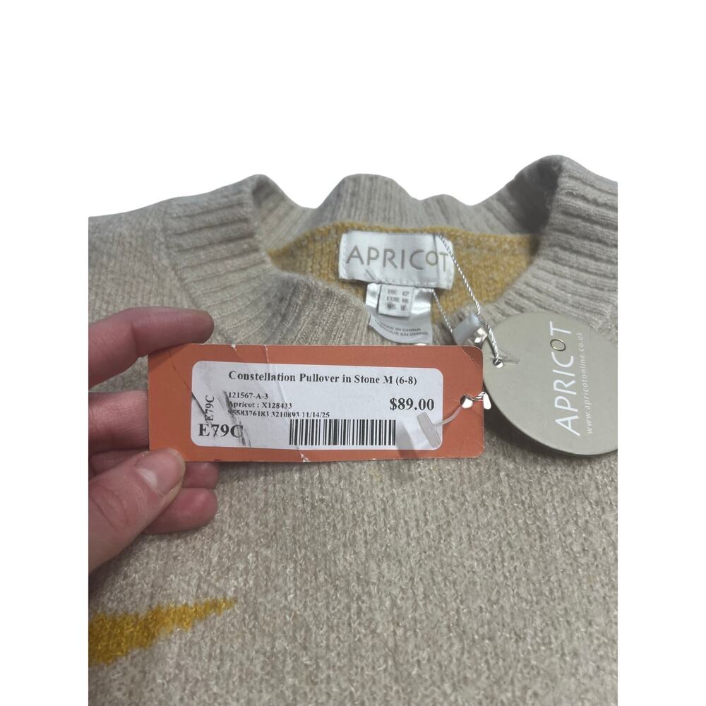 Apricot Natural Constellation Pullover Sweater
Size Medium • NWT • Stone/Cream - Picture 4 of 8
